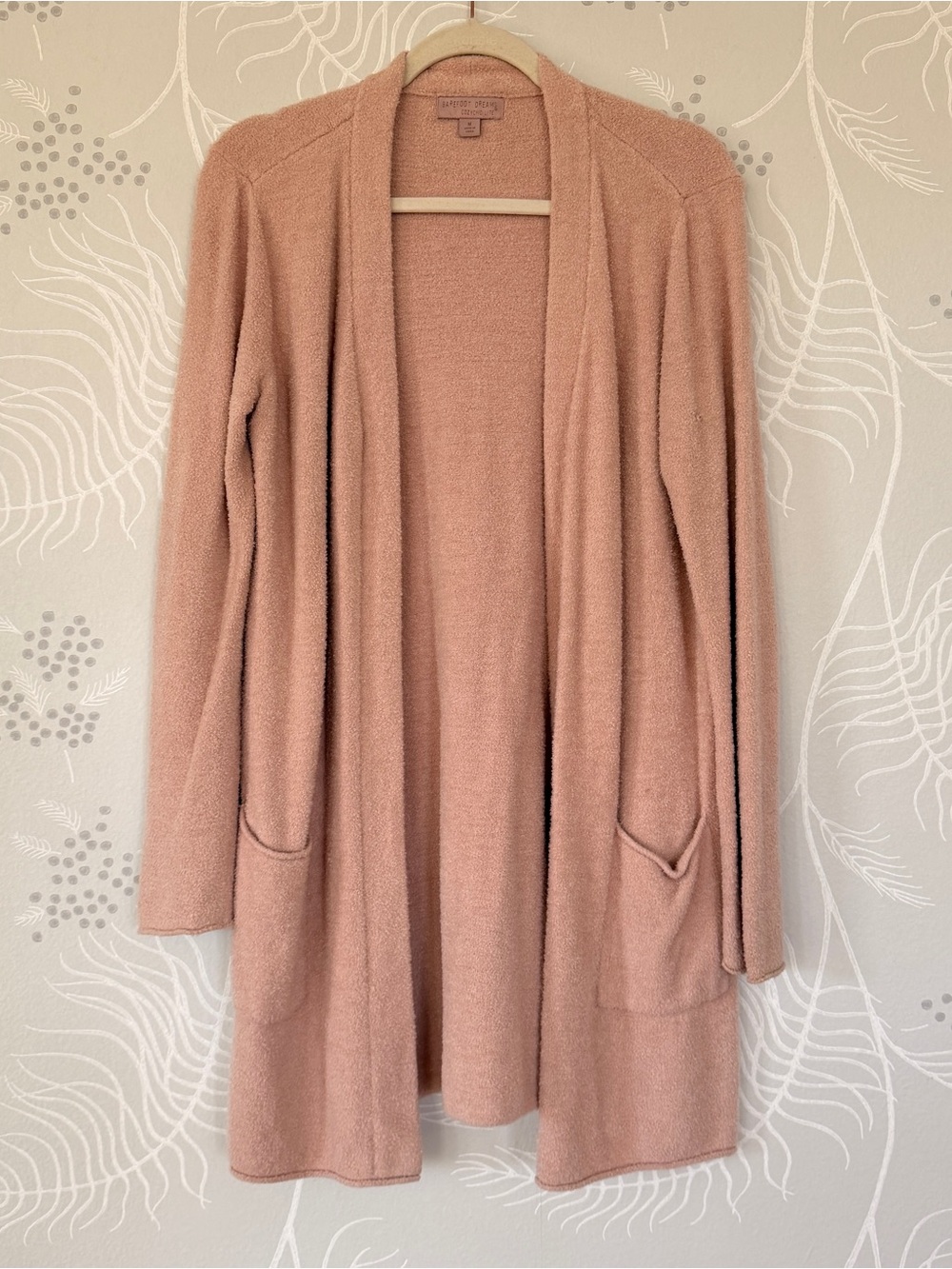 Barefoot Dreams Cozy Chic Lite Pink Cardigan Medium